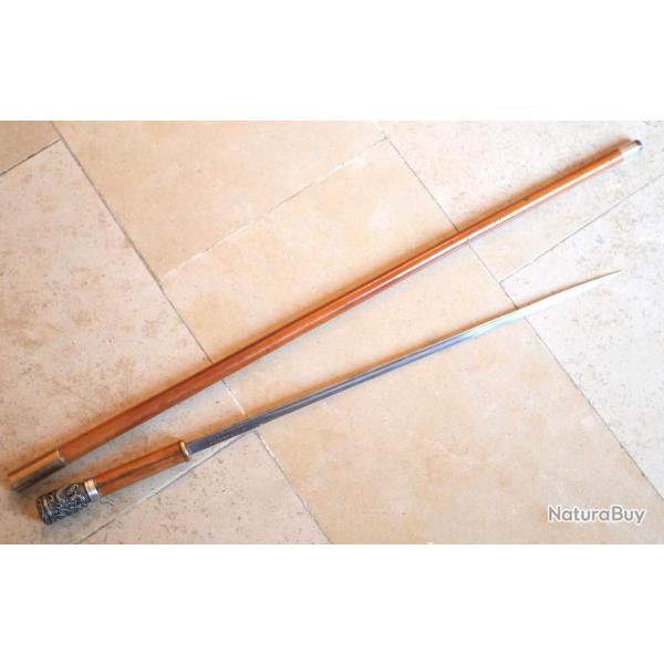 CANNE - canne �p�e pommeau argent MASSIF Dragon Indochine pour G.Langlois ses amis VC rf PTO20CAN001