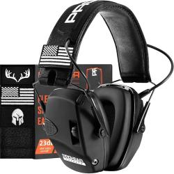 Casque Antibruit &Eacute;lectronique Protection Auditive Tir et Chasse R&eacute;duction du Bruit NRR 23dB Noir