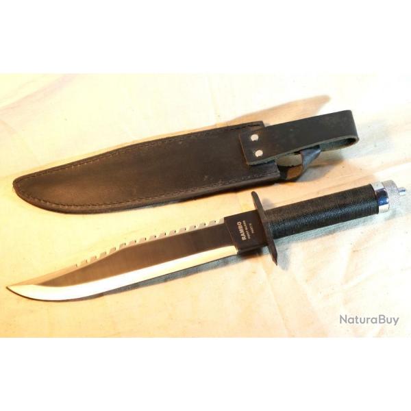 RARE Grand couteau de survie RAMBO FIRST BLOOD PART II - ref EBR24RAM003