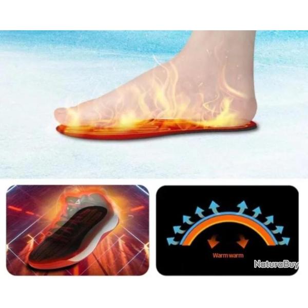 Semelles chauffantes USB pour toutes les pointures ! Lavable