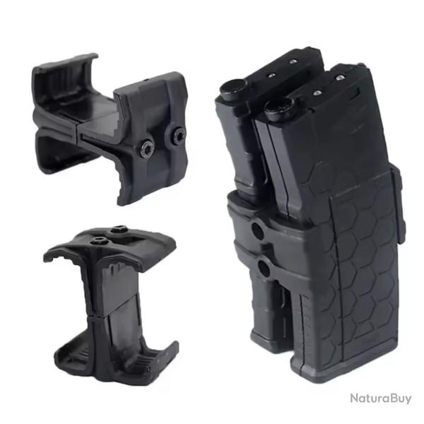 Coupleur / Clip chargeurs universel AK-AR15-M4 - Double rechargement - TIR SPORTIF/CHASSE/AIRSOFT