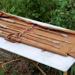 P&Ecirc;CHE ancien grand &eacute;tui avec cannes &agrave; mouche et nombreux logements REF JUL25CAN004