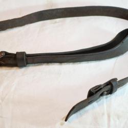 RARE Bretelle fusil allemand K98 marron stri&eacute;e compl&egrave;te contre patte battant crosse SCN25ALL011
