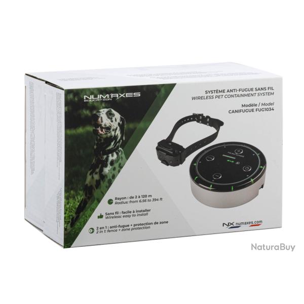 NUM'AXES - Syst�me anti-fugue sans fil CANIFUGUE FUG1034 (Borne sans fil + collier)