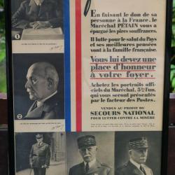 rare Affiche encadr&eacute;e honneur famille secours national ref SDC25PET004