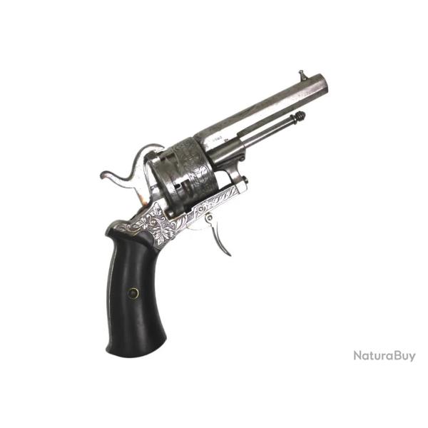 LE PARISIEN - REVOLVER 12MM A BROCHE ENGRAVED - CATEGORIE D