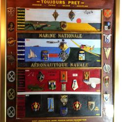 Cadre souvenir de carri&egrave;re militaire adjudant Page dont A&eacute;ronavale ref LIS25AER001