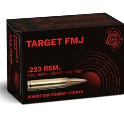 cartouches TARGET FMJ GECO - Cal:223 Rem - 4.1gr/63Grs - par 50