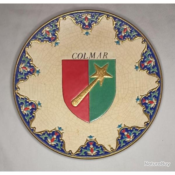 Plat �maux de LONGWY souvenir Lib�ration COLMAR 44/45