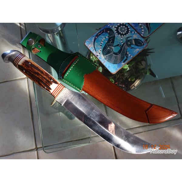 COUTEAU CHASSE IMPOSANT SOLINGEN ANTON WINGEN ORIGINAL BUFFALO SKINNER OTHELLO