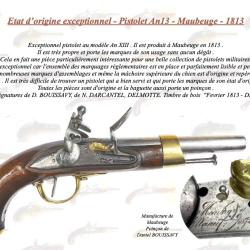 Pistolet An13 Maubeuge 1813 &eacute;tat exceptionnel