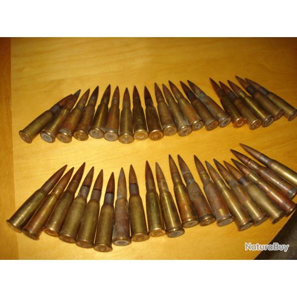 Lot de 40  anciennes  8X50 R LEBEL post WW1 et ant� WW2. En relativement bon �tat.