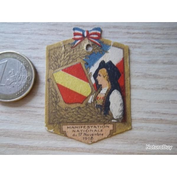 17 Novembre 1918 insigne journ�e collection militaire