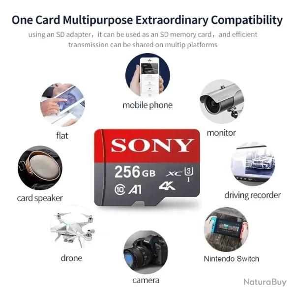 Carte M�moire Micro sd Sony 256gb + adaptateur Micro SD