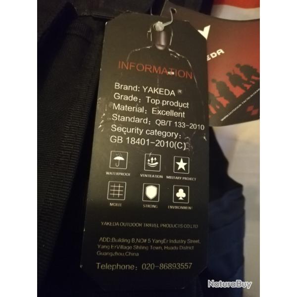 Gilet tactique YAKEDA neuf.