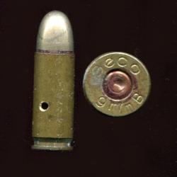 9 mm Bergmann - marquage : Geco 9 m/m B - &eacute;tui 23 mm de long - balle nickel arrondie