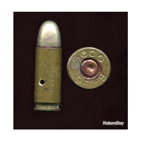 9 mm Bergmann - marquage : Geco 9 m/m B - �tui 23 mm de long - balle nickel arrondie