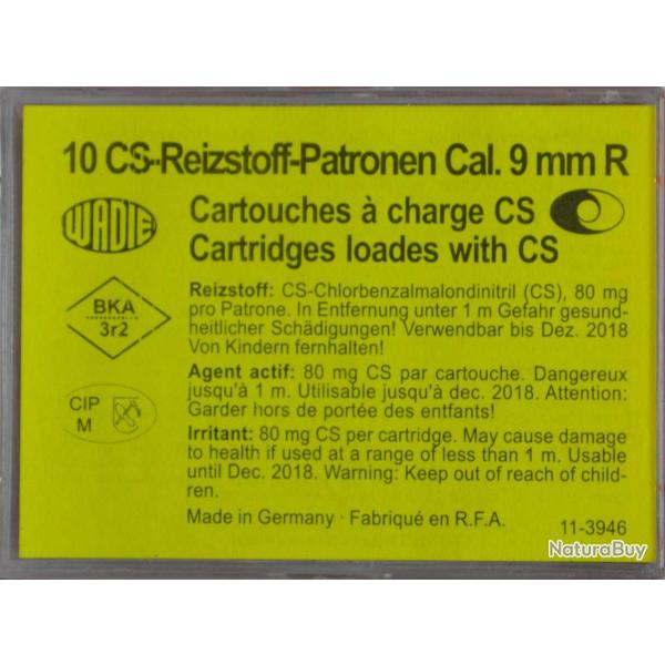 Cartouches 9Mm/380 Cs A Gaz X10