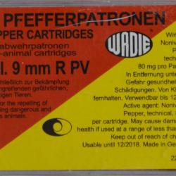 Cartouches 9Mm/380 Pv Pepper Gaz X10