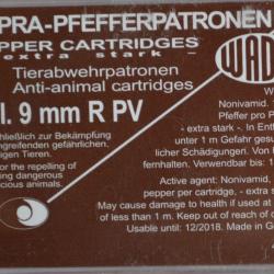 Cartouches 9Mm/380 Pv Supra Pepper Gaz X10