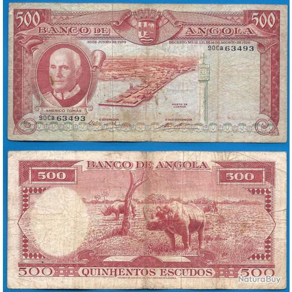Angola 500 Escudos 1970 Animal Tomas Port