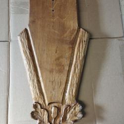 BEL ECUSSON SCULPTE FEUILLES CH&Ecirc;NE FABRICATION ARTISANALE 49X23CM TROPHEE CHASSE CERF MOUFLON