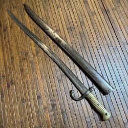 BA&Iuml;ONNETTE SABRE CHASSEPOT 1866 MONOMATRICULE MANUFACTURE D'ARME DE ST &Eacute;TIENNE 1873 MONOMATRICULE