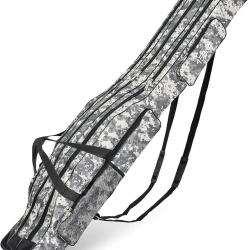 Housse pour Canne &agrave; P&ecirc;che Pliante Longueur 150cm Grande Capacit&eacute; Plusieurs Poches