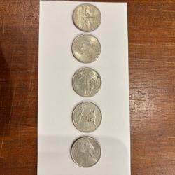 1 lot de 5Pi&egrave;ces de monnaies quarter dollar de 2007 &Eacute;tats Unis