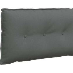 Coussin dos tissu gris fonc&eacute; 80x19x50 cm soutien confortable