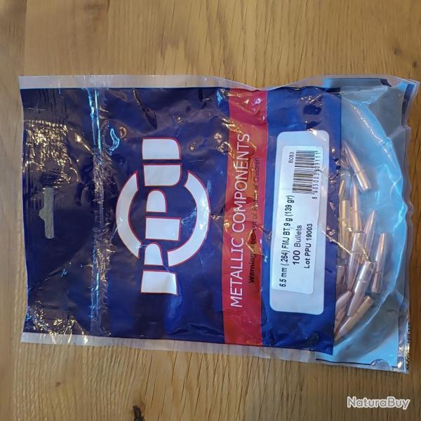 Ogives PPU. 6,5mm.   139 gr.