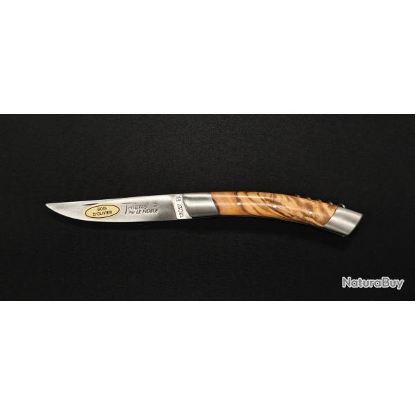Couteau pliant Le Thiers par le Fid�le - Manche en bois d'olivier avec tire bouchon