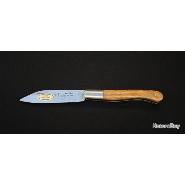 L'Aurillac par le Fid�le - Couteau pliant de poche manche en bois d'olivier - Ref : AUOL