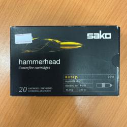 SAKO HAMMERHEAD 8X57 JS 200 gr Bonded Soft Point - Boite de 20 Cartouches