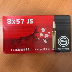 BOITE ABIMEE ! GECO 8 X 57 JS TEILMANTEL 185 Gr Demi Blind&eacute;e - Boite de 20 cartouches