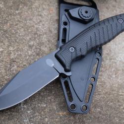 Couteau de Chasse Tactical WithArmour Lame Acier Inoxydable Manche ABS Textur&eacute; &Eacute;tui Rigide ABS