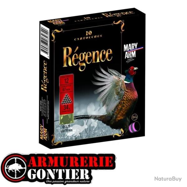 Cartouches MARY ARM REGENCE Calibre 12 67 34grs bourre grasse Bo�te de 10 cartouches