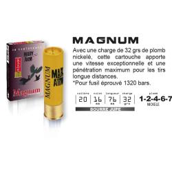 Cartouches MARY ARM MAGNUM Calibre 20/76 32grs bourre &agrave; jupe 2