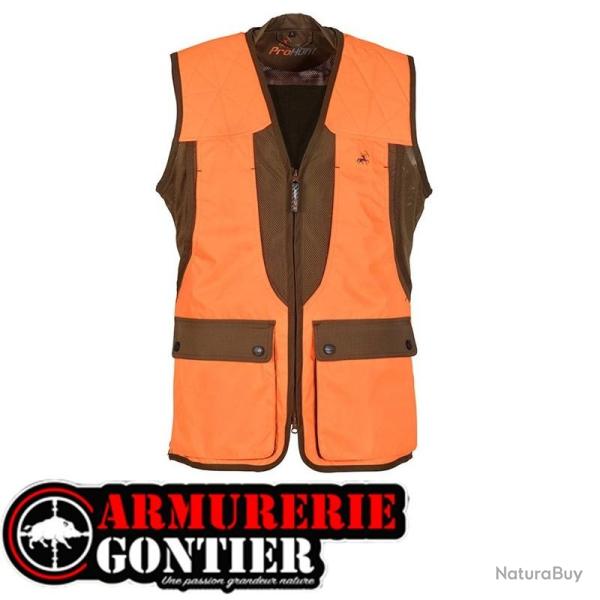PROHUNT Gilet Grouse Kaki Orange fluo