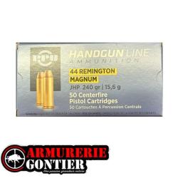 Munitions PPU PARTIZAN 44 REM MAG JHP 240 GR /15.6G X50