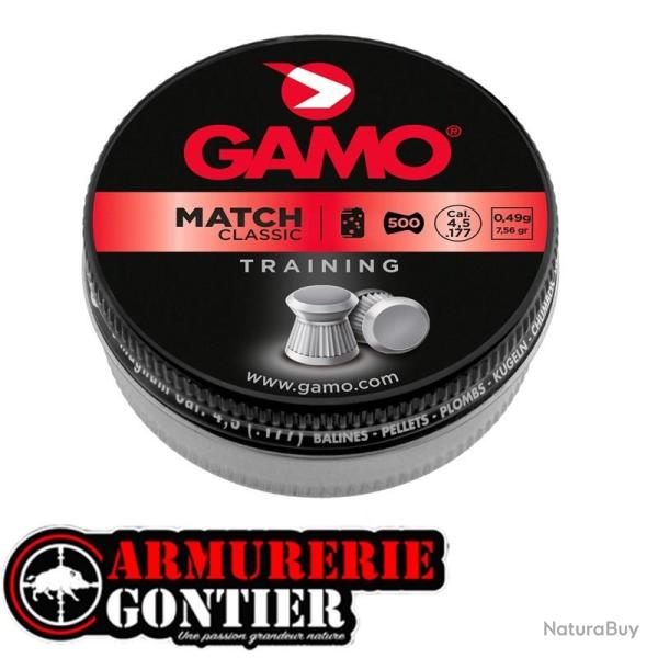 Plombs GAMO MATCH CLASSIC 4.5MM 0.49G X500