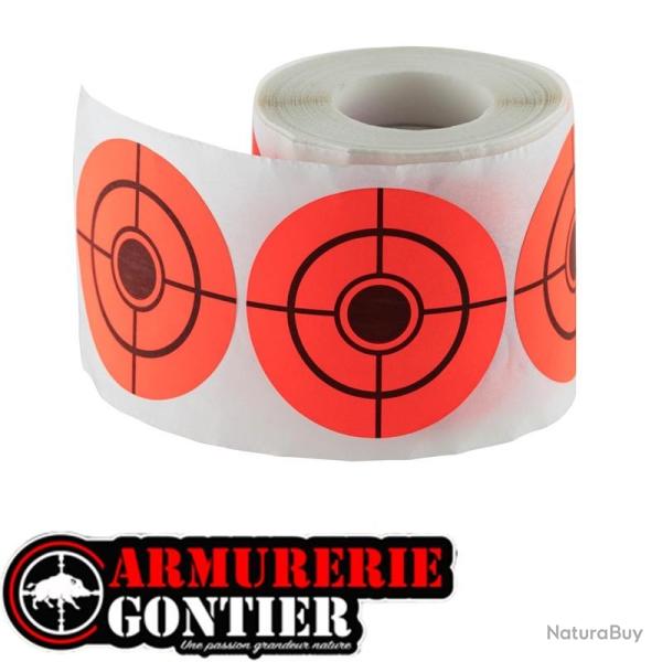 CIBLES FLUO diam�tre 5cm ROULEAU DE 250