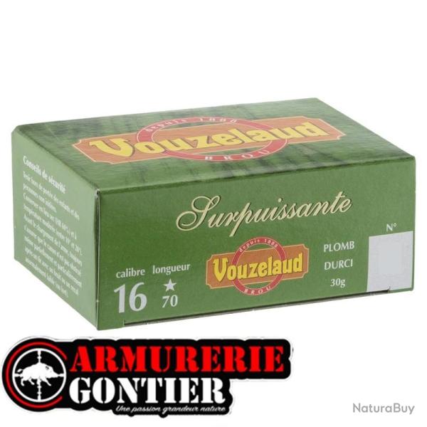 Cartouches VOUZELAUD Surpuissante 16/70 30 g bourre jupe 8