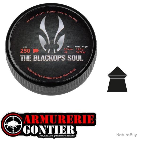 Plombs The Black Ops Soul � t�te pointue cal. 5,5 1.02g 15.74gr X250