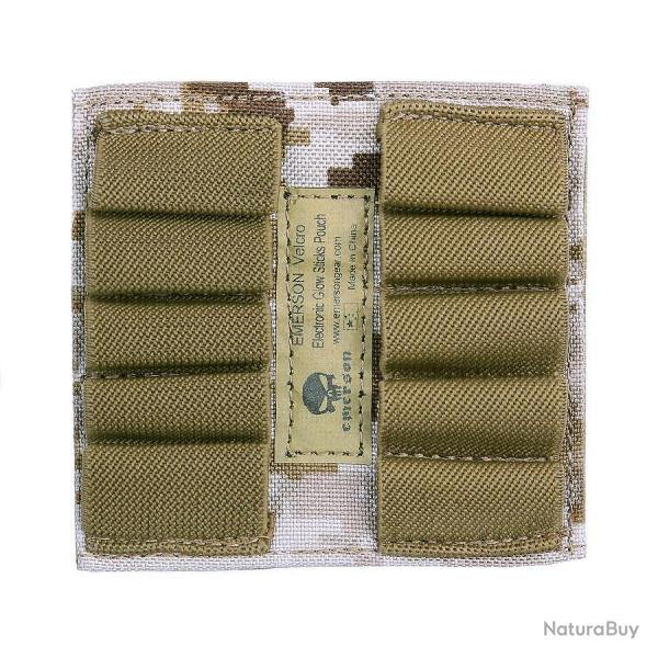 Pochette militaire velcro uni - pour 5 batons lumineux (Couleur Camouflage Digital Desert)