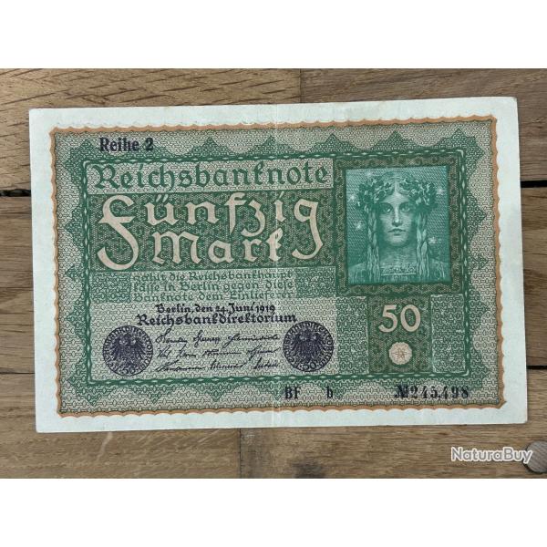 BILLET ALLEMAND 50 MARKS - 1919 -