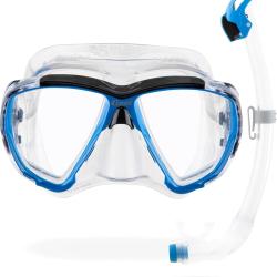 CRESSI Big Eyes + Seal Dry Combo Clear/Azure - Ensemble Combin&eacute; pour Adultes Masque Big Eyes et Tuba