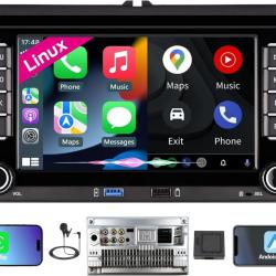 Autoradio Linux pour VW Golf 5 6/Polo,Radio VW avec CarPlay & Android Auto sans Fil Int&eacute;gr&eacute;s,&Eacute;cran 7