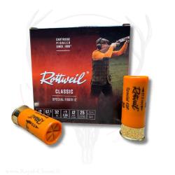 25 cartouches SPECIAL F BG Cal. 12/67,5 32 g Pb. 4 ROTTWEIL