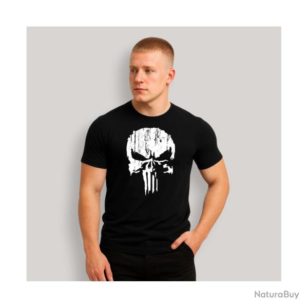 Tee-shirt - Punisher Blanc - Noir XL